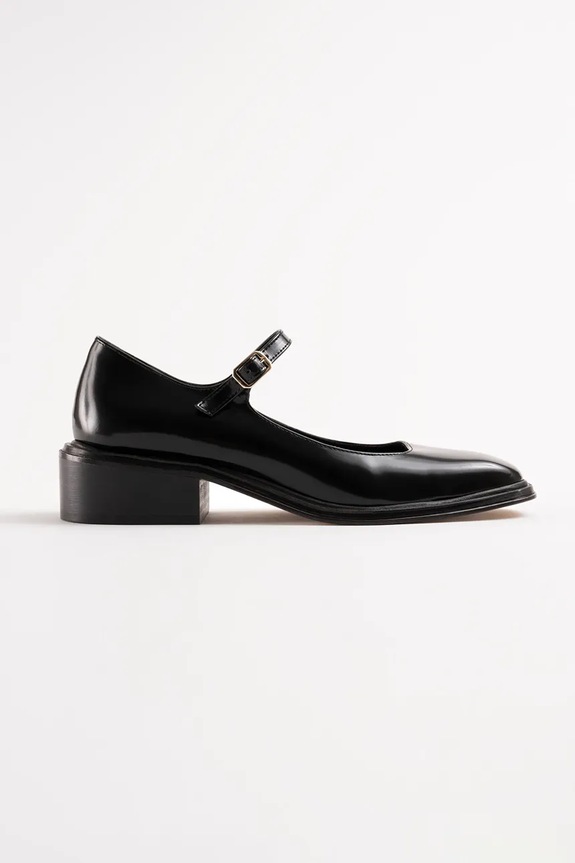 Souliers Martinez czółenka skórzane PENELOPE słupek czarny PENELOPE.BLACK