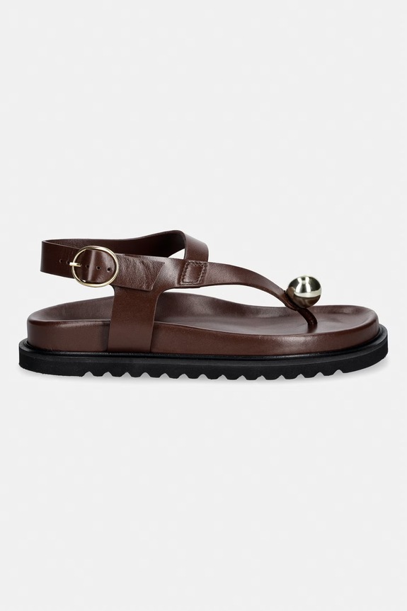 Souliers Martinez sandali ženski usnjeni SPIAGGIA SPIAGGIA.DBROWN rjava SS26