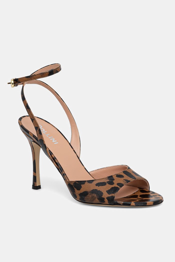 Δερμάτινα σανδάλια Pollini στιλέτο μπεζ SA16019M1OTJ0105
