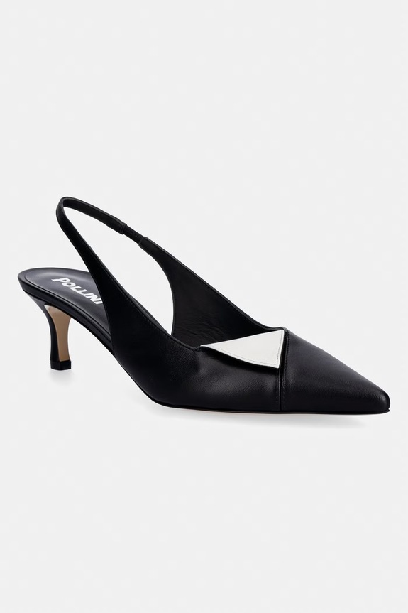 Pollini szpilki skórzane czarny SA10095M1OTE100A