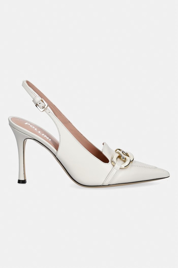 Kožené lodičky Pollini SA10109M1OTC0101 béžová SS26