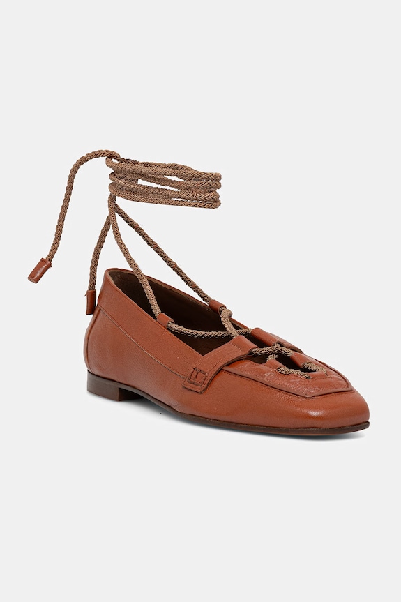 Pollini baleriny skórzane brązowy PA10201C1OPF0211