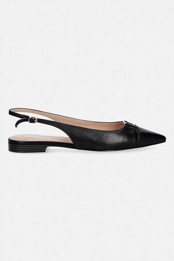 Twinset balerini de piele 261TCP036.00006 negru SS26
