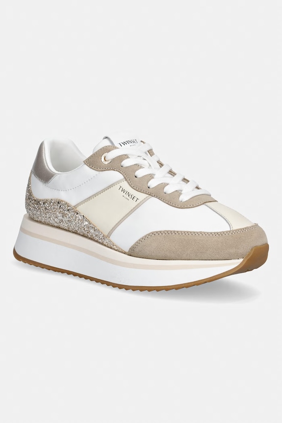 Twinset sneakersy tekstylny beżowy 261TCP020.13246
