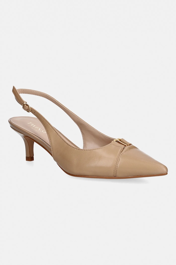 Twinset stilettos de piele calcai expus bej 261TCP034.13161