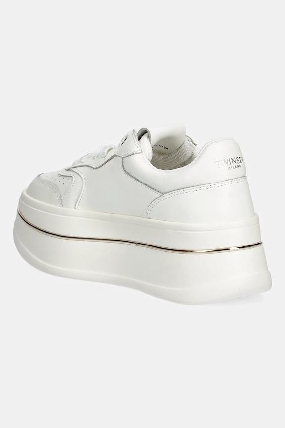 Încălțăminte Twinset sneakers din piele 261TCP01G.00001 alb