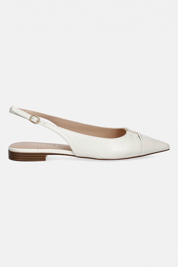 Twinset balerini de piele 261TCP036.00381 bej SS26