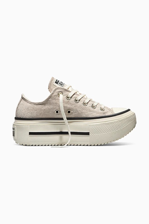Πάνινα παπούτσια Converse Ctas Double Stack πλατφόρμα μπεζ A17884C