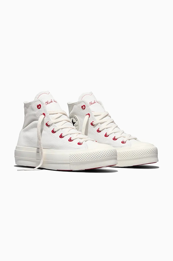 Πάνινα παπούτσια Converse Chuck Taylor All Star Lift Valentine's Day A19058C λευκό SS26