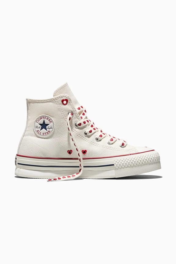 Kecky Converse Chuck Taylor All Star Eva Lift Valentine's Day platforma bílá A19062C