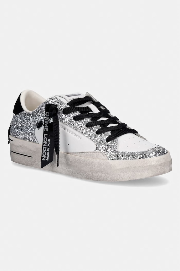 Tenisky Crime London SK8 DELUXE přírodní kůže stříbrná 25117II8.25
