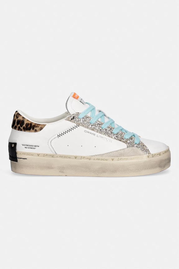 Kožne tenisice Crime London DISTRESSED PLATFORM 29053PP8.10 bijela SS26