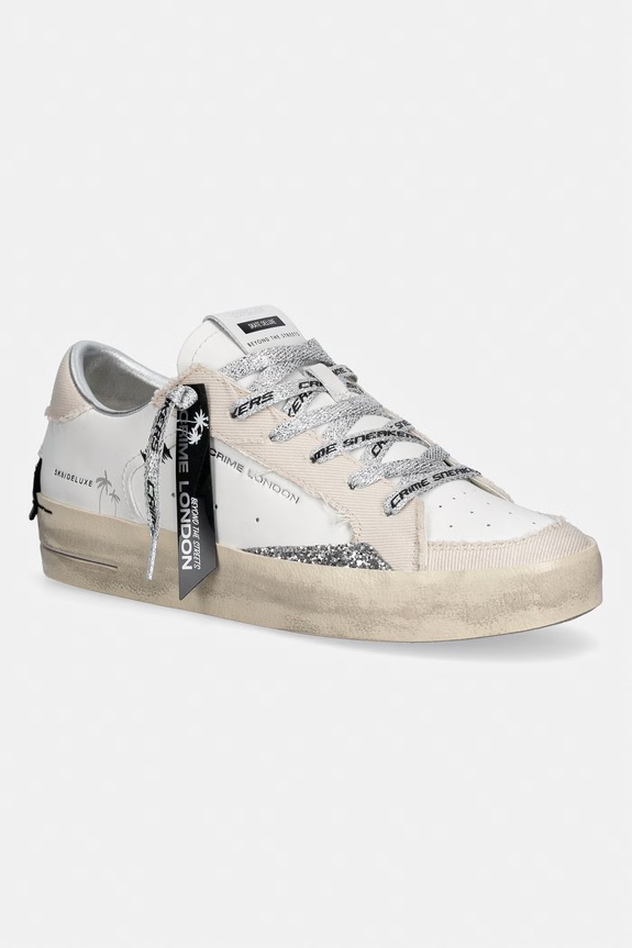 Kožne tenisice Crime London SK8 DELUXE tekstil bijela 29109PP8.15
