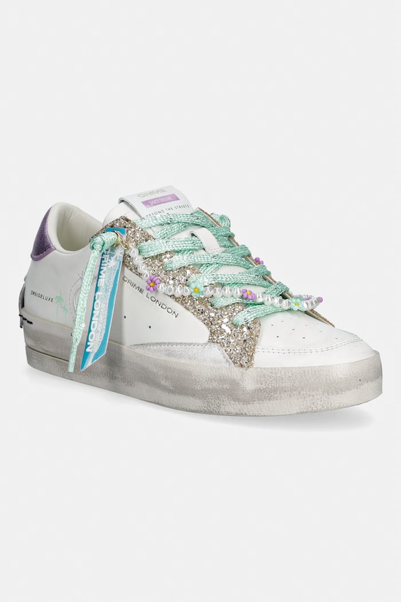 Superge Crime London SK8 DELUXE Tekstil bela 29112PP8.10