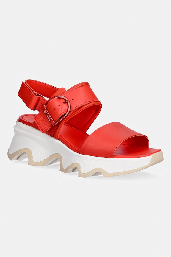 Sorel sandały skórzane dziecięce KINETIC IMPACT WEDG 5-8 cm czerwony 2157671637