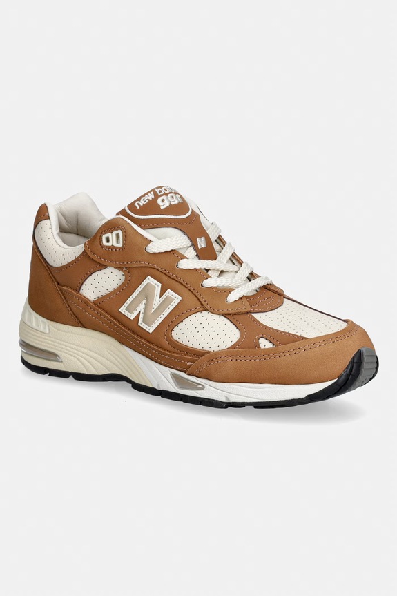 New Balance W991 Made in UK sneakersy damskie skórzane brązowy W991TW1