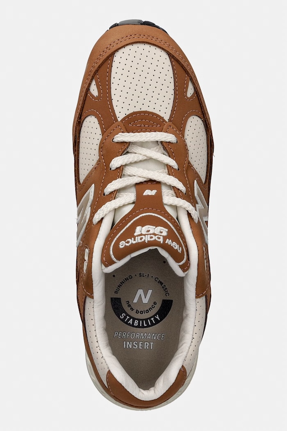 New Balance W991 Made in UK sneakersy damskie skórzane brązowy W991TW1