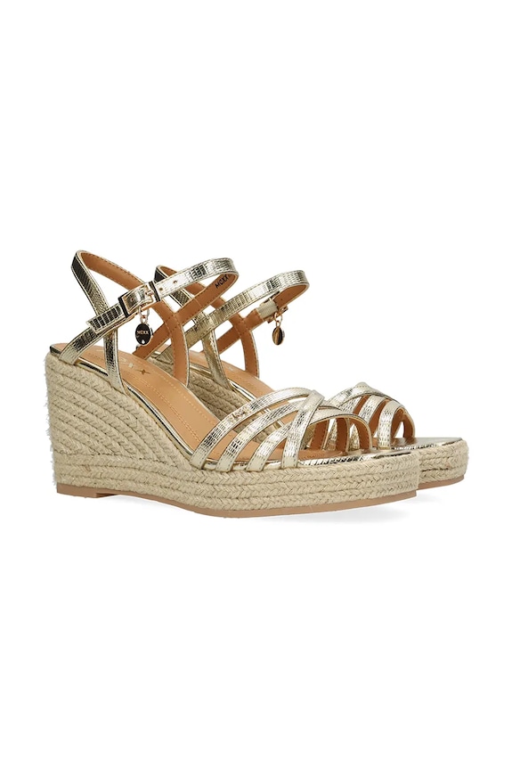 Mexx espadrile cu pană pentru femei NOEMI PAKINA Heeled sandal MI001603361W aur SS26