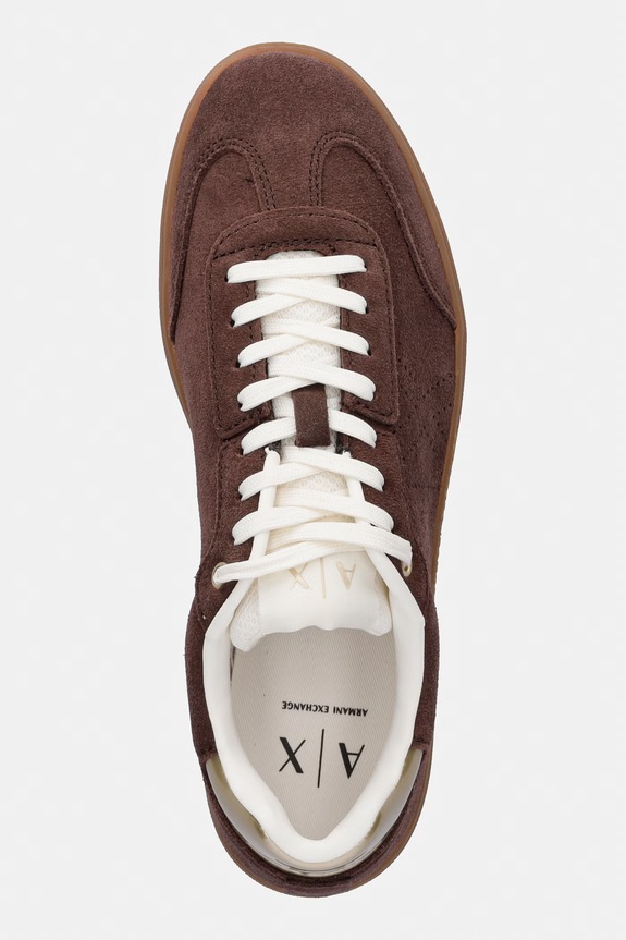 Armani Exchange sneakersy damskie zamszowe brązowy XW002791.AF23058.MZ729