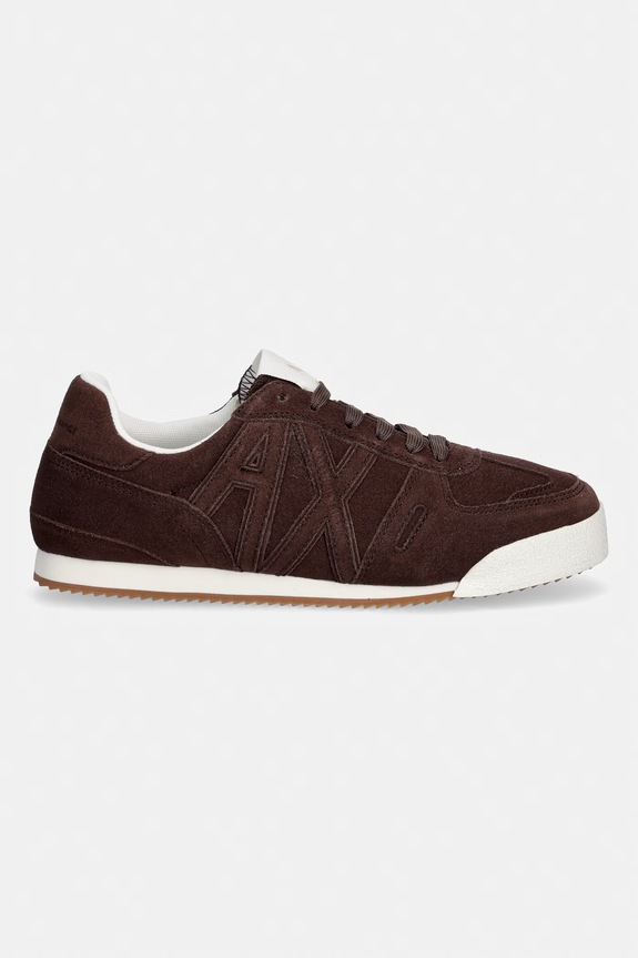 Armani Exchange sneakersy damskie zamszowe XW002794.AF19687.U6018 brązowy SS26