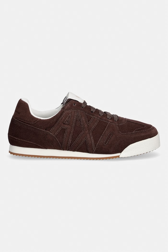 Armani Exchange sneakersy damskie zamszowe XW002794.AF19687.U6018 brązowy SS26