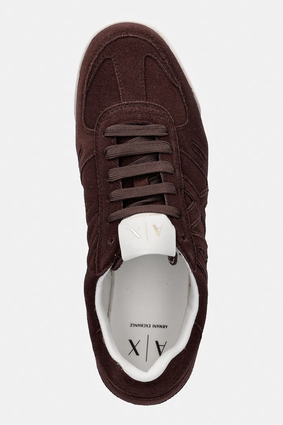 Armani Exchange sneakersy damskie zamszowe brązowy XW002794.AF19687.U6018