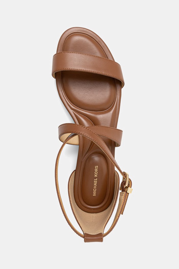 MICHAEL Michael Kors sandały na płaskim obcasie damskie skórzane brązowy 40S6AXFS1L.230