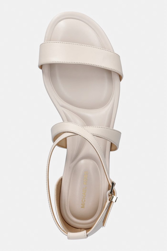 MICHAEL Michael Kors sandały skórzane Alexa Flex Flat Sandal beżowy 40S6AXFS1L.289