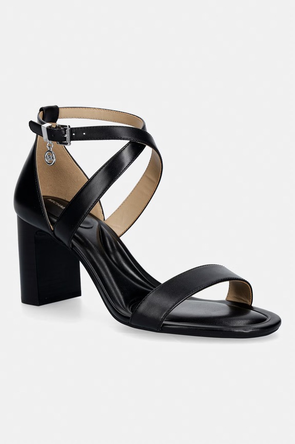 MICHAEL Michael Kors sandały skórzane Alexa Flex Mid Sandal słupek czarny 40S6AXMS1L.001
