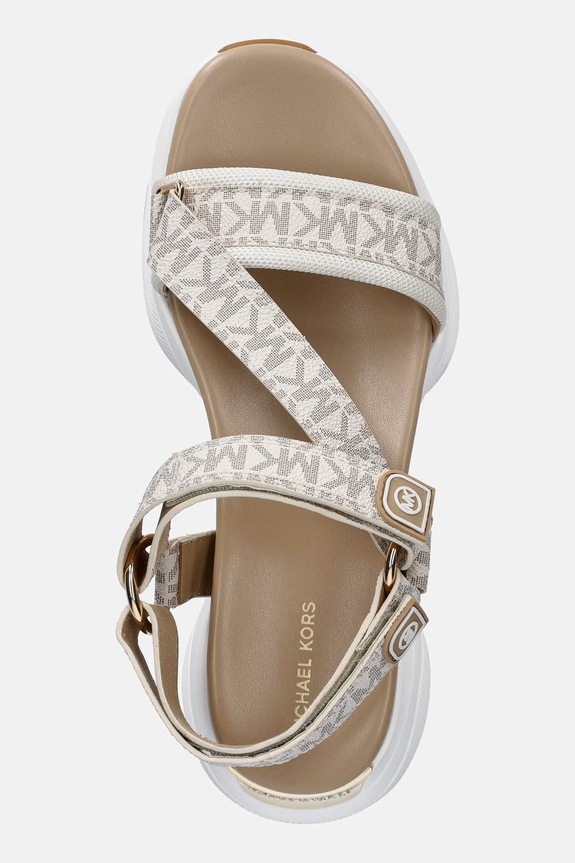 MICHAEL Michael Kors sandale wedges pentru femei Bowie Sandal bej 43S6BWFA1B.150