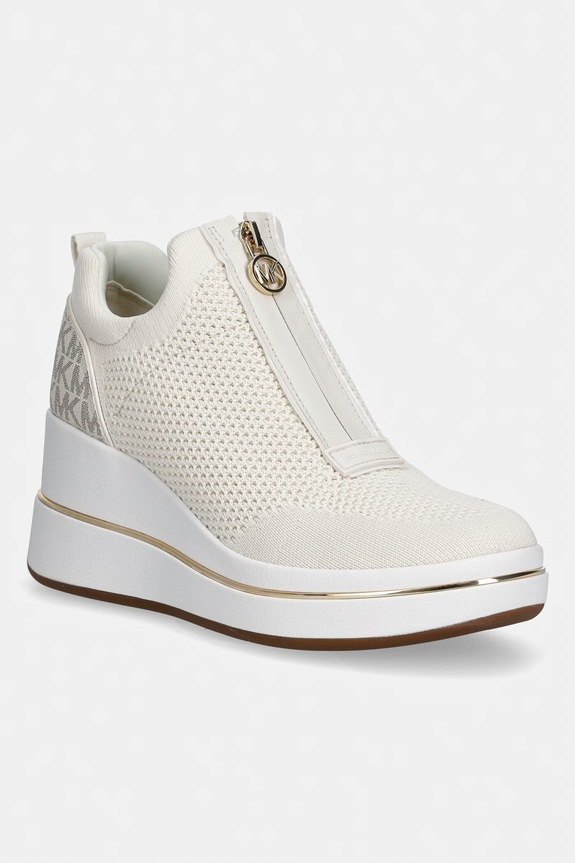 Tenisice MICHAEL Michael Kors Emmy Wedge Zip Slip On sintetički bež 43R6EMFP3D.170