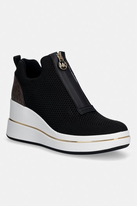 Sneakers MICHAEL Michael Kors Emmy Wedge Zip Slip On συνθετικό μαύρο 43R6EMFP3D.212
