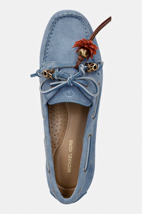 MICHAEL Michael Kors mokasyny zamszowe Fallon Moc niebieski 40S6FAFR2S.464