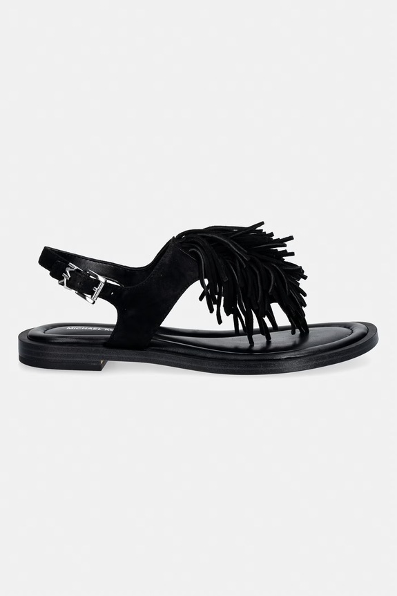 MICHAEL Michael Kors sandale za žene od brušene kože Indra Thong Sandal 40S6INFS1S.001 crna SS26