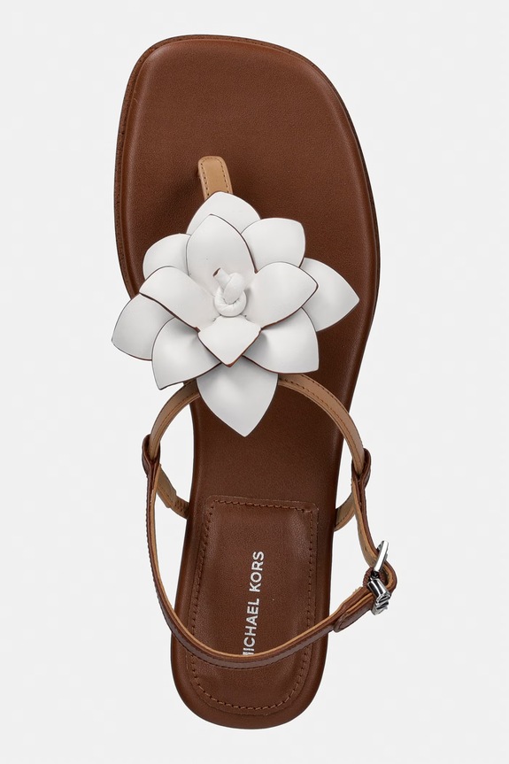 MICHAEL Michael Kors sandále dámske kožené Jacie Thong Sandal béžová 40S6JCFS1L.198