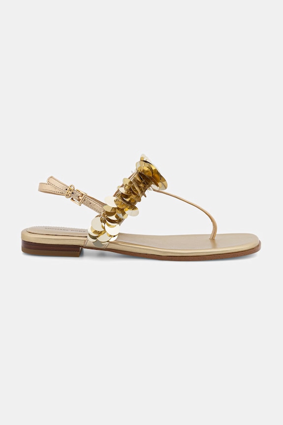 MICHAEL Michael Kors босоніжки на низькому підборі жіночі шкіряні Loretta Thong Sandal 40S6LRFS2Q.740 золотий SS26