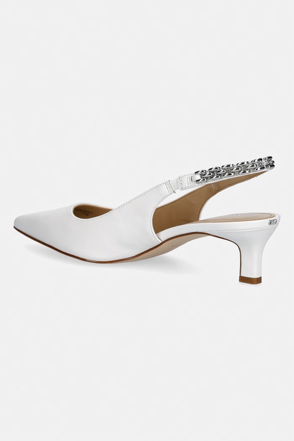 Obuwie MICHAEL Michael Kors szpilki skórzane Marcia Kitten Sling Pump 40S6MCMP2L.085 biały