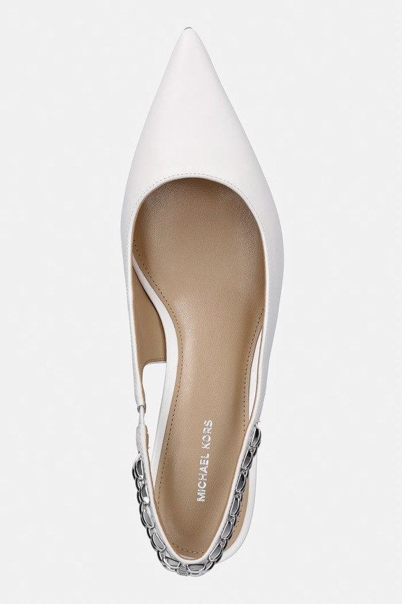MICHAEL Michael Kors szpilki skórzane Marcia Kitten Sling Pump biały 40S6MCMP2L.085