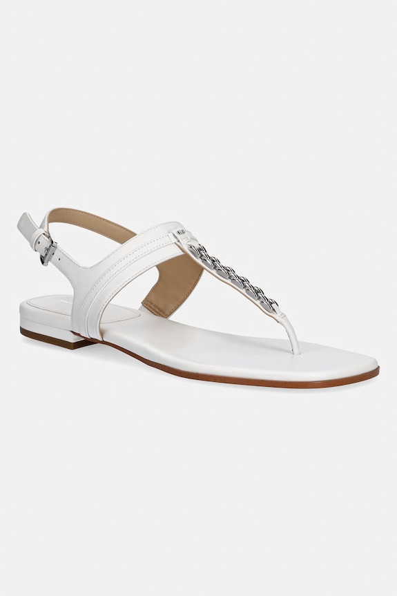 MICHAEL Michael Kors sandały na płaskim obcasie damskie skórzane Marcia Thong Sandal biały 40S6MCFS1L.085