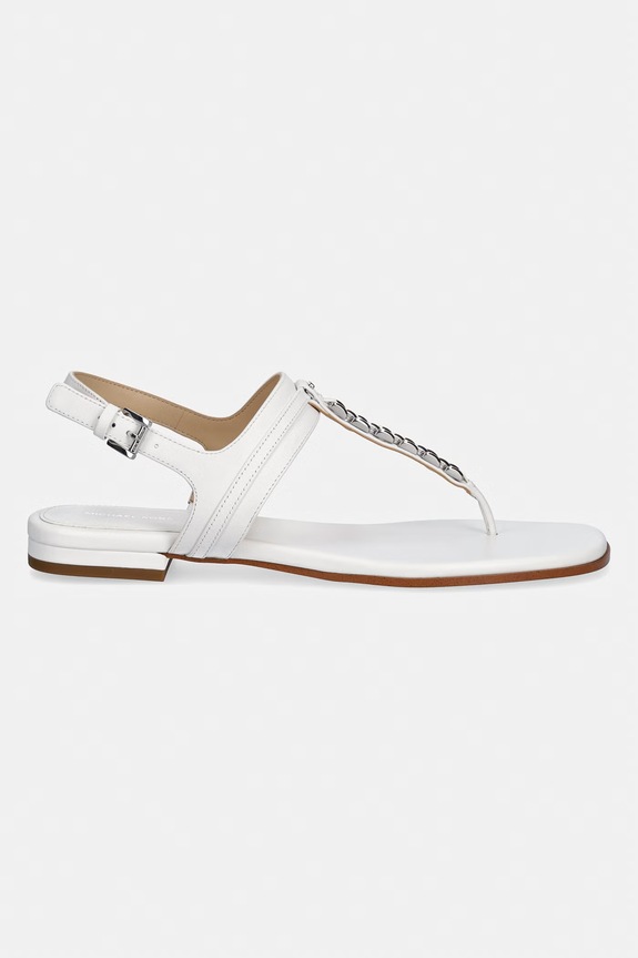 MICHAEL Michael Kors sandały na płaskim obcasie damskie skórzane Marcia Thong Sandal 40S6MCFS1L.085 biały SS26