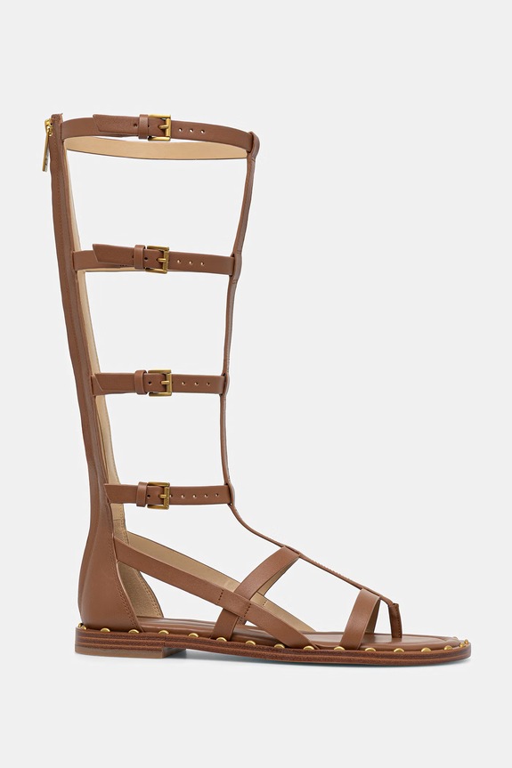 Δερμάτινα σανδάλια MICHAEL Michael Kors Noa High Sandal 40S6NOFS3L.230 καφέ SS26