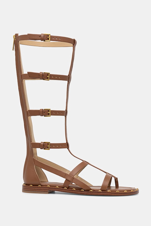 Δερμάτινα σανδάλια MICHAEL Michael Kors Noa High Sandal 40S6NOFS3L.230 καφέ SS26