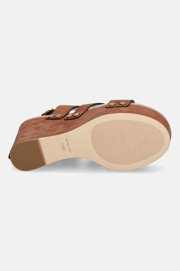 MICHAEL Michael Kors sandały zamszowe Raven Wedge Sandal 40S6RVMS2S.230 brązowy