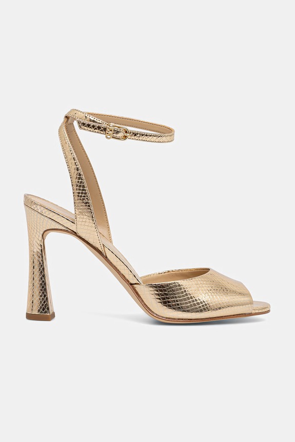 MICHAEL Michael Kors sandále na vysokom podpätku kožené Rosie High Sandal 40S6RSHS1M.740 zlatá SS26