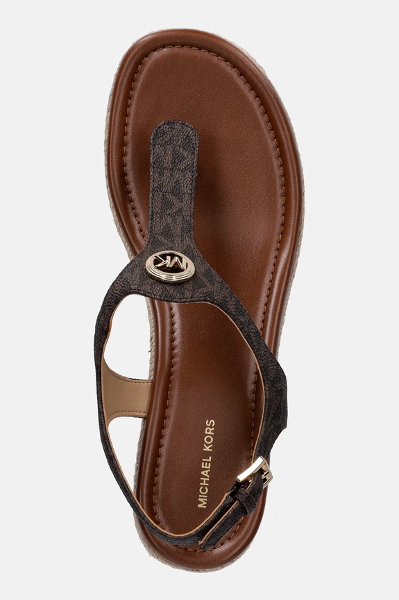 Πέδιλα MICHAEL Michael Kors Val Thong Wedge καφέ 40S6VAMS1B.200
