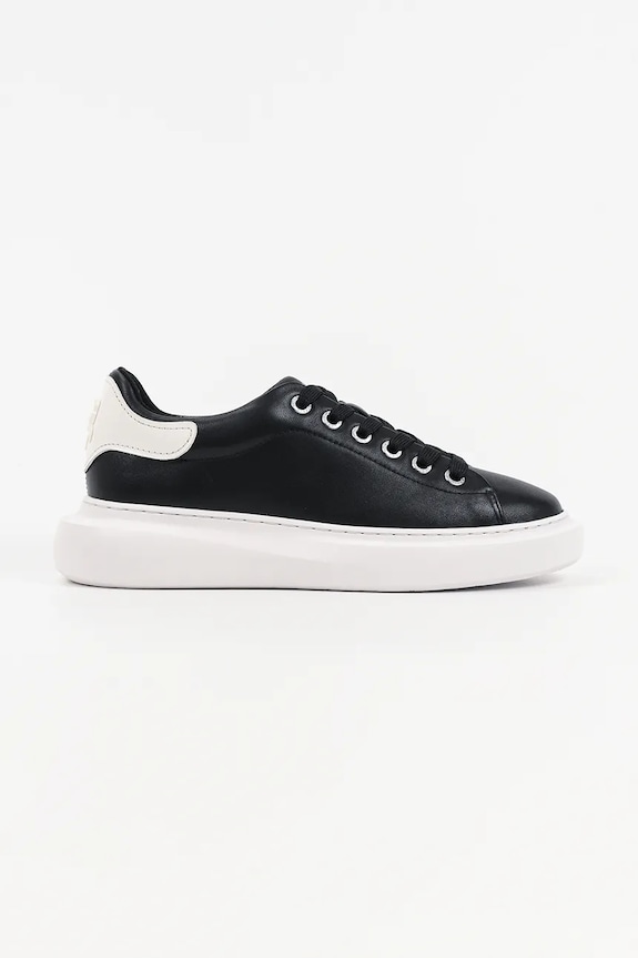 Karl Lagerfeld Kore sneakersy damskie skórzane czarny KL66525.000