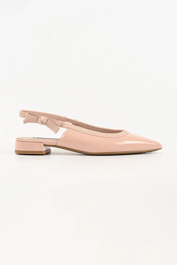 Karl Lagerfeld balerini de piele Kerrie piele patentata bej KL40159.1NU