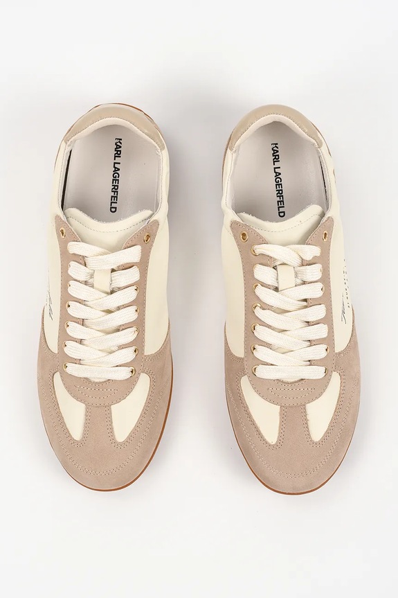 Karl Lagerfeld sneakersy skórzane Altia beżowy KL66125.3T8
