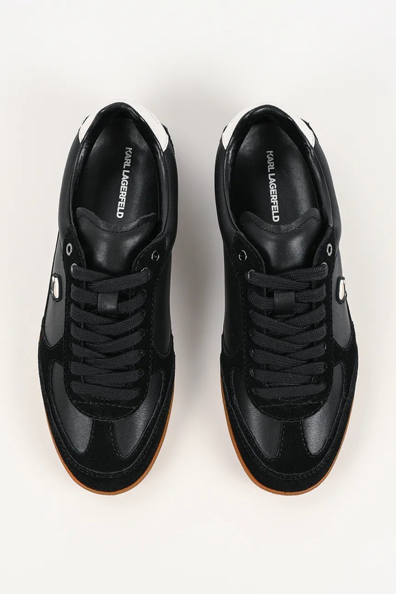 Karl Lagerfeld sneakersy skórzane Kandidate Nft czarny KL63833N.300