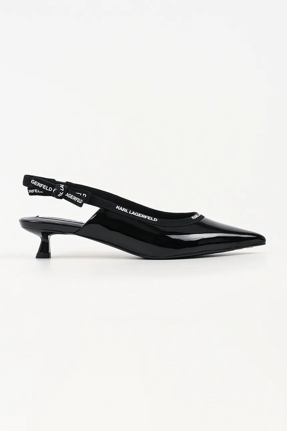 Kožené lodičky Karl Lagerfeld Pasha do 5 cm černá KL30109R.1BP